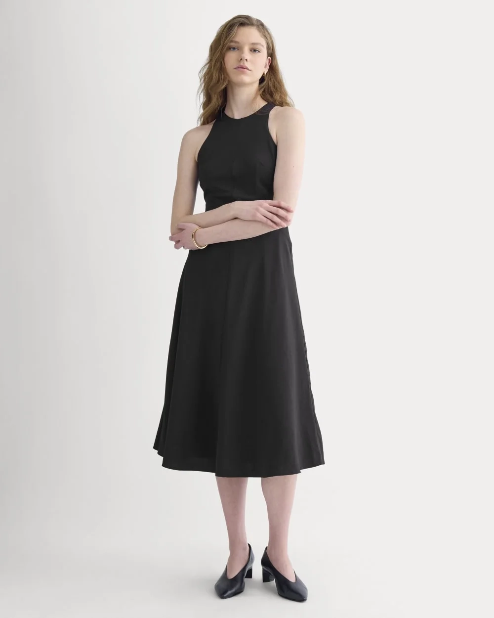 Sleeveless Seamed Dress | Black (4)