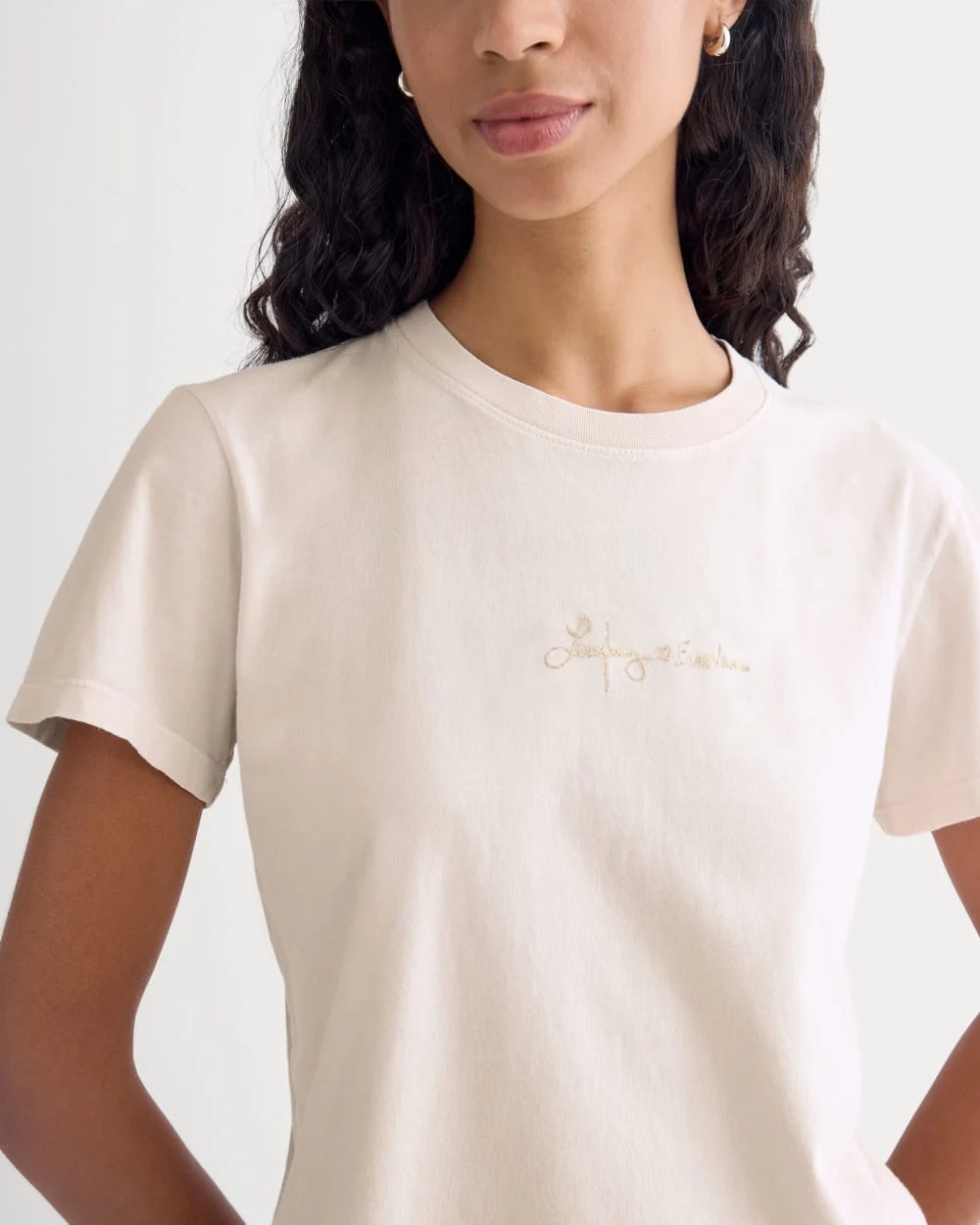 Everlane x The Laufey Foundation Box-Cut Tee | Pale Peony (5)