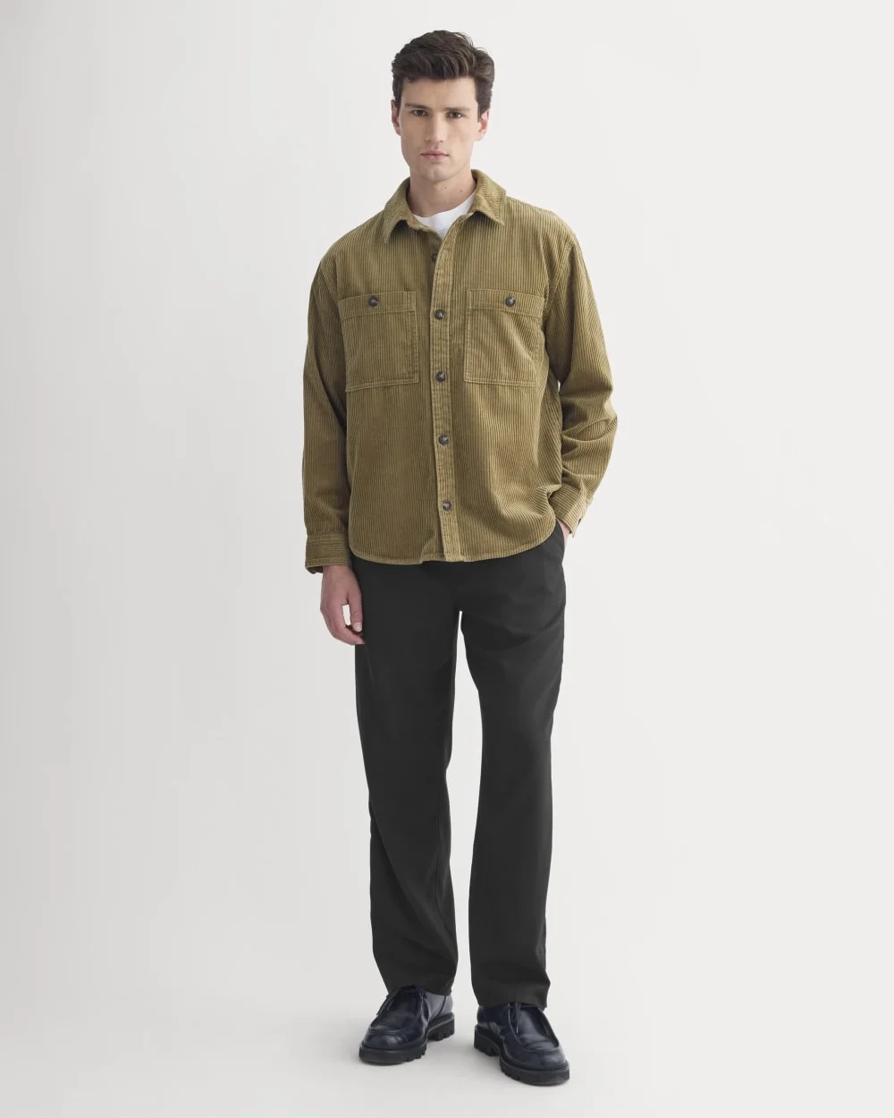 Wide Wale Corduroy Shirt | Aged Brass (4)