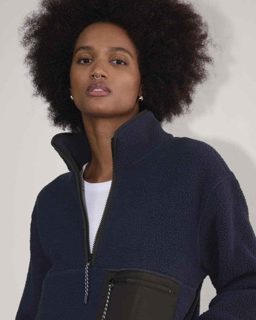 The ReNew Fleece Oversized Half-Zip | Navy (3)