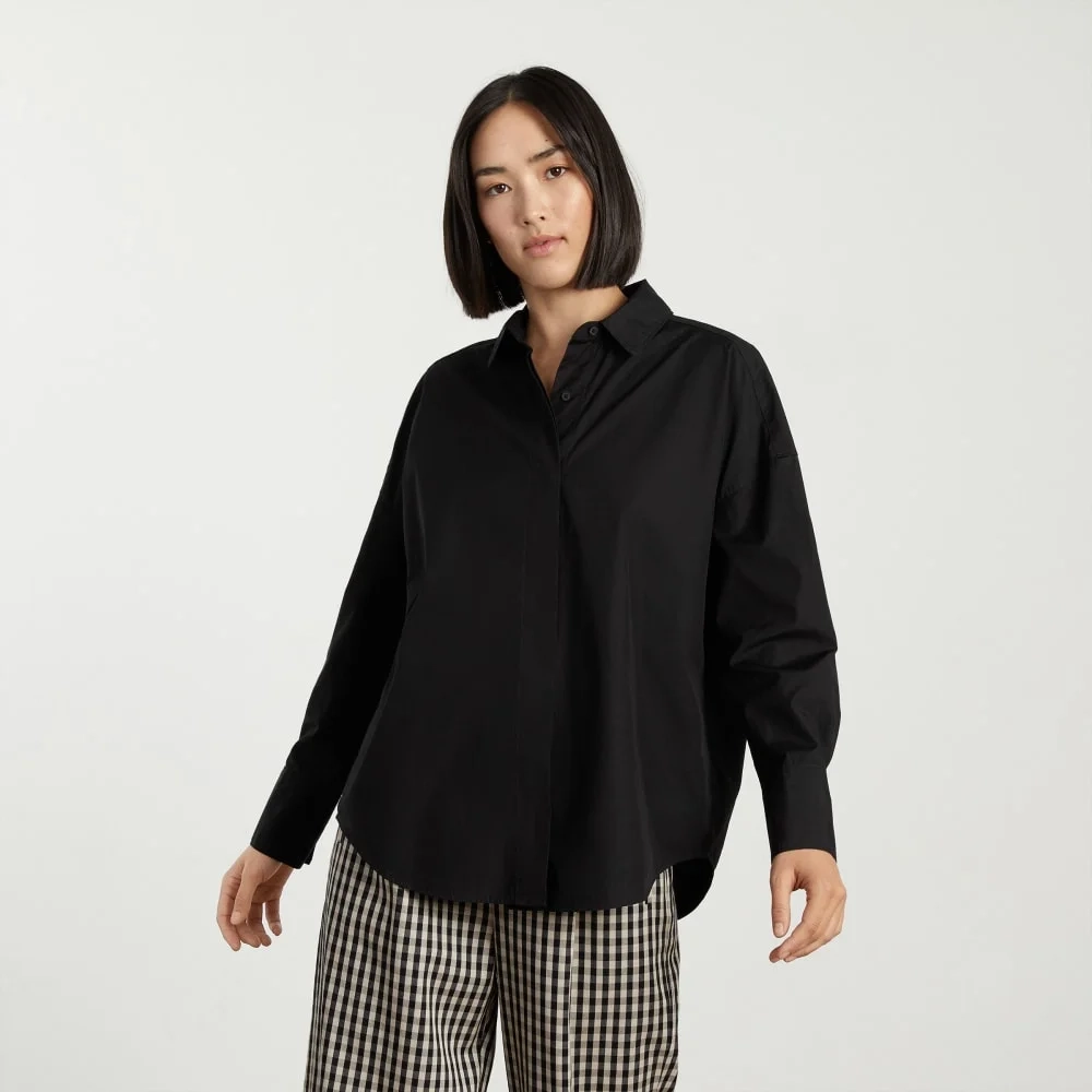 The Oversized Poplin Shirt | Black (7)