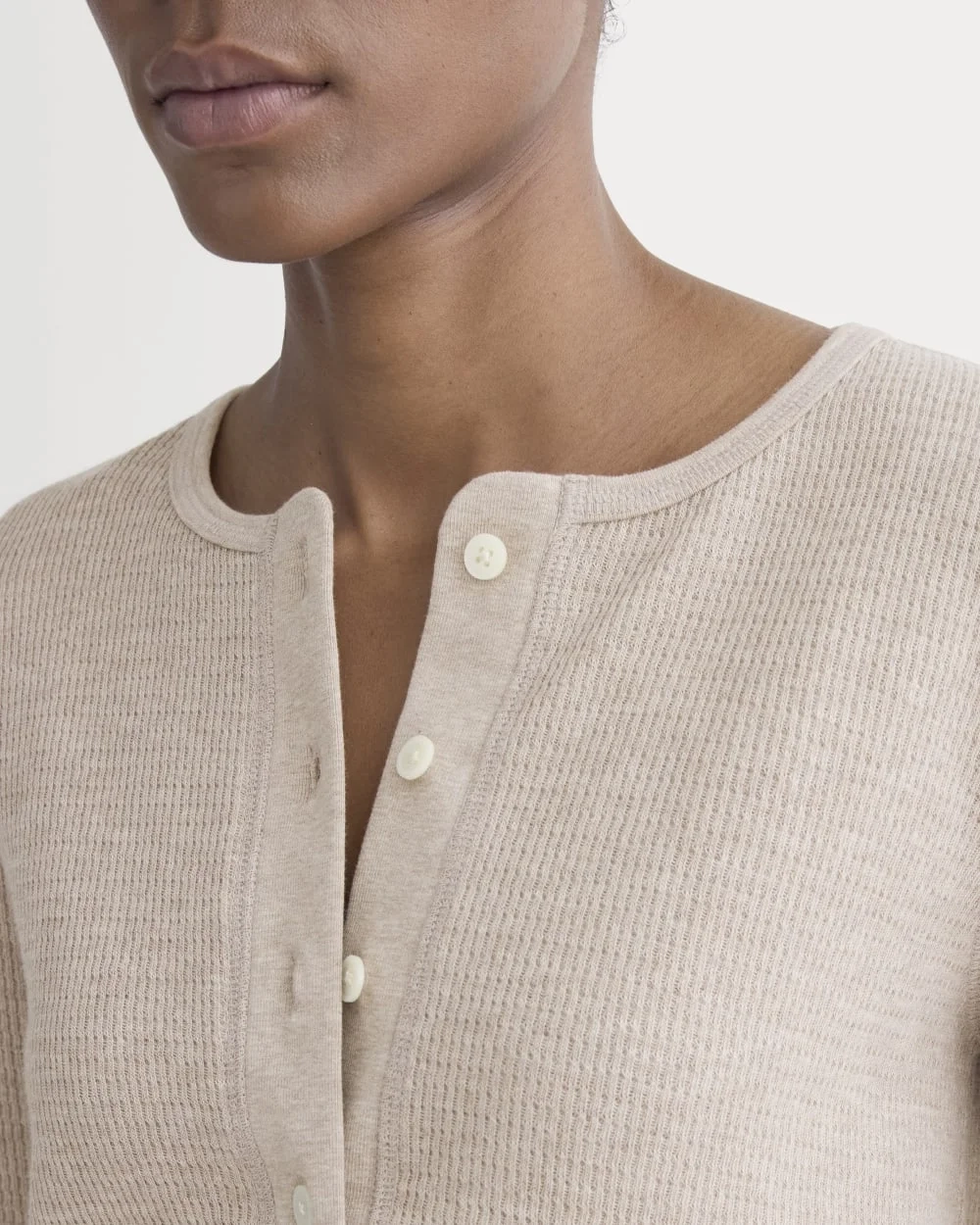 Boxy Henley in Cozy Waffle | Heathered Oatmeal (4)