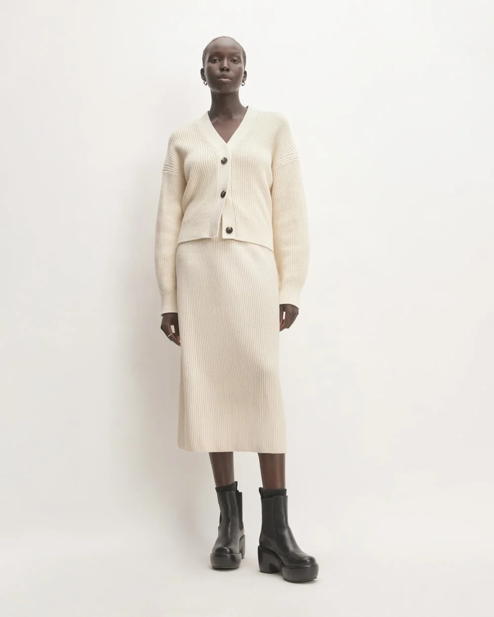 The Organic Cotton Sweater Midi Skirt | Canvas (5)