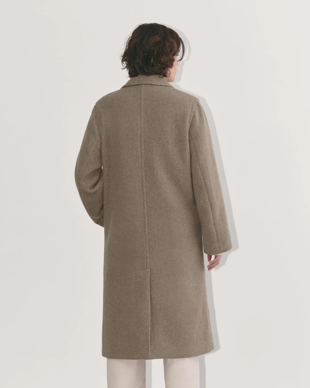 The Double-Breasted Coat in Wool | Heather Taupe (4)