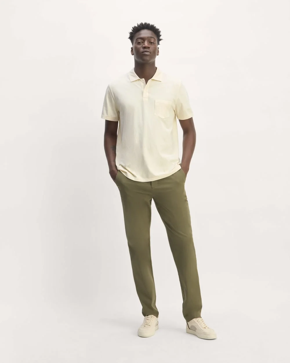 The Essential Organic Garment-Dyed Polo | Parchment (5)