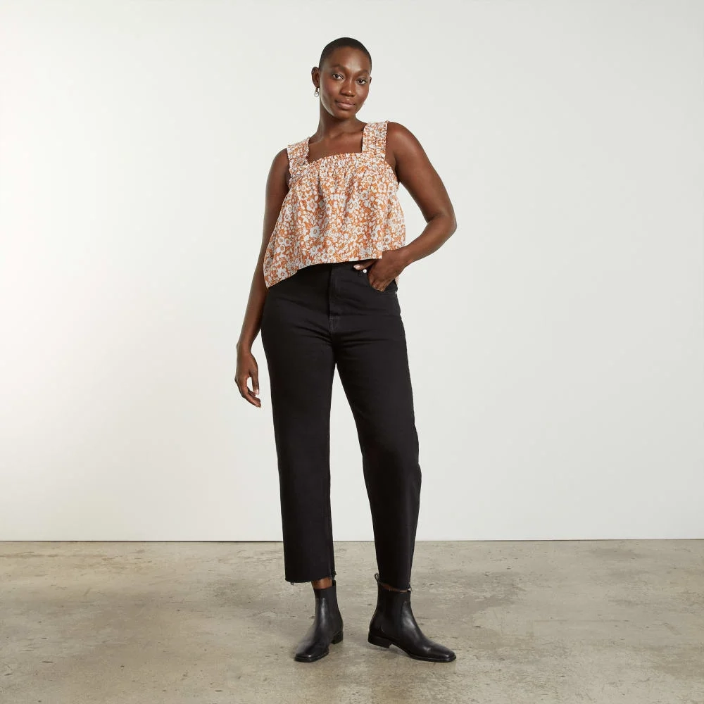 The Smocked Linen Cami | Honey Floral (7)