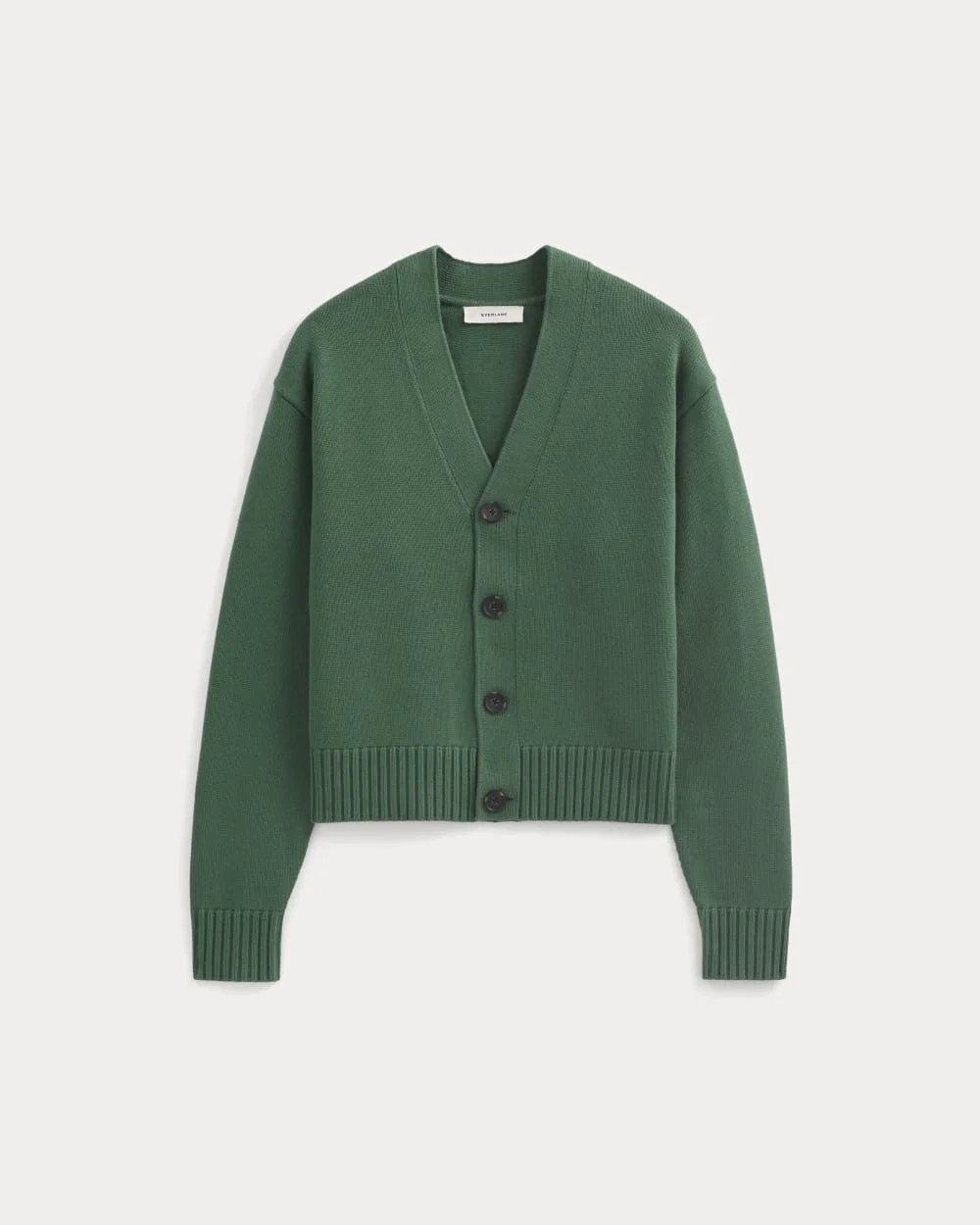 Cropped Cardigan in Everyday Cotton | Hunter Green (3)