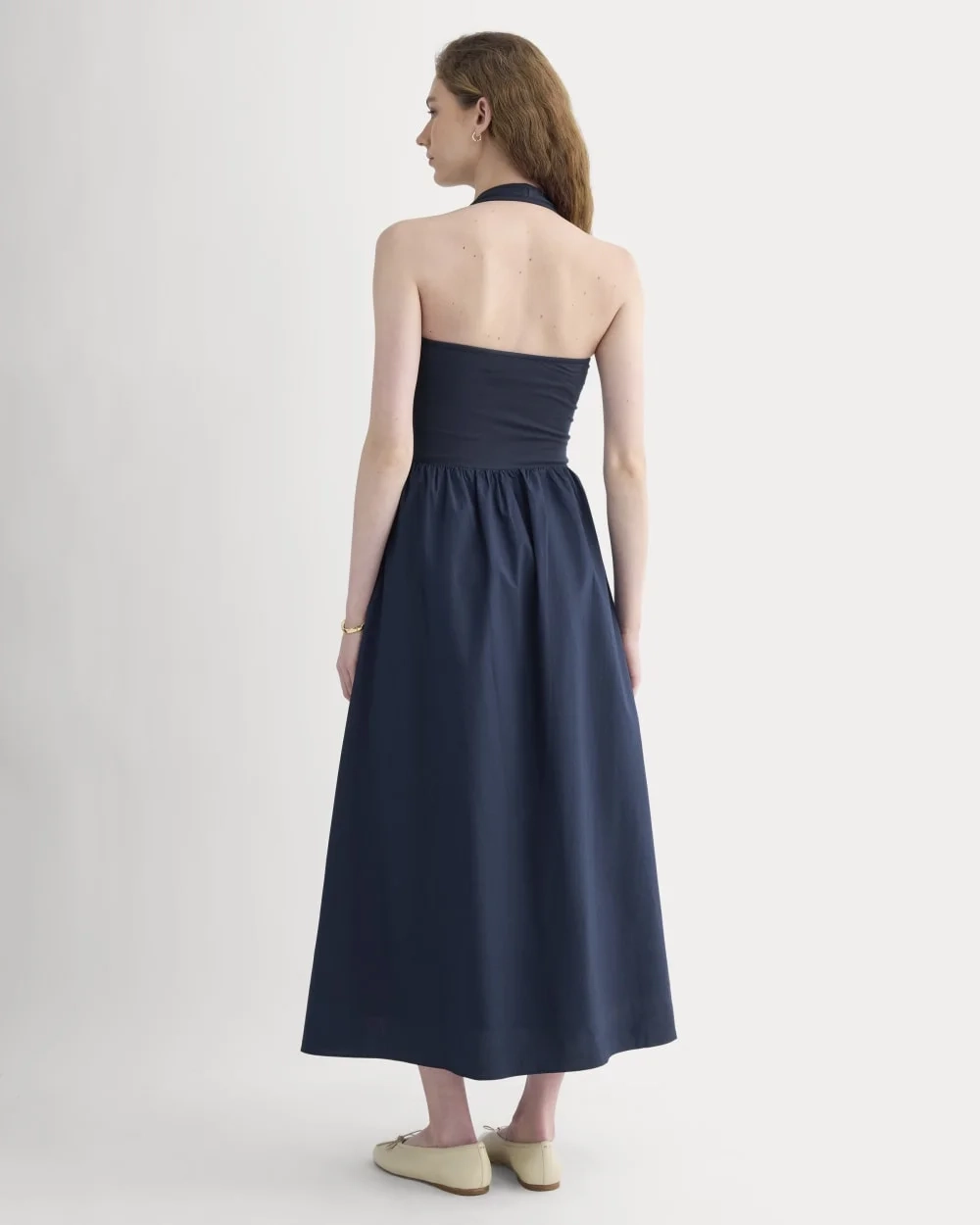Halter Dress in Ultrasoft Cotton | Navy (4)