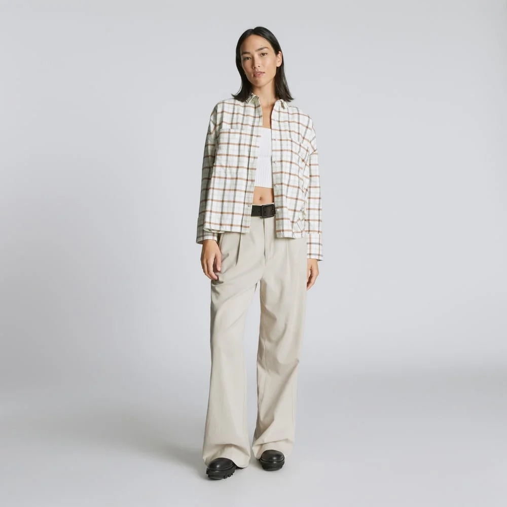 The Boxy Flannel | Seafoam / Tobacco Brown Plaid (5)