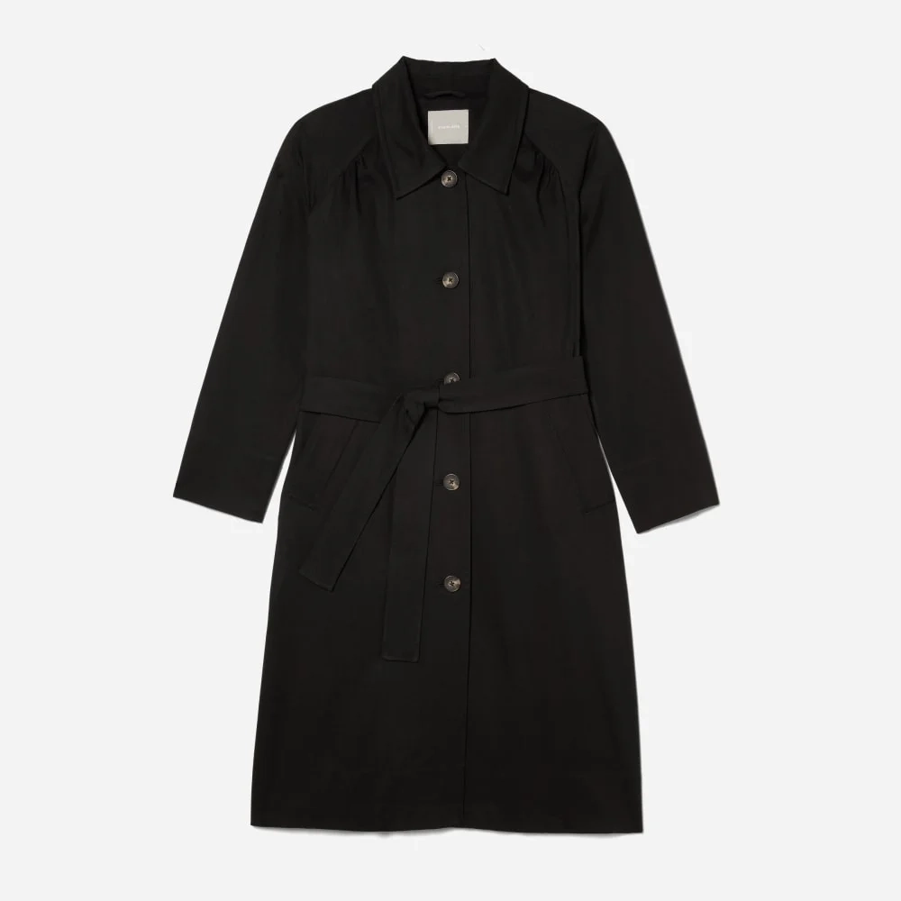 The Gathered Drape Trench | Black (5)