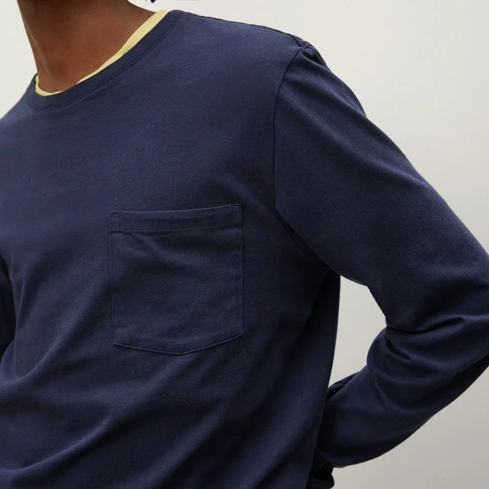 The Organic Cotton Long-Sleeve Pocket Tee | Deep Navy (5)