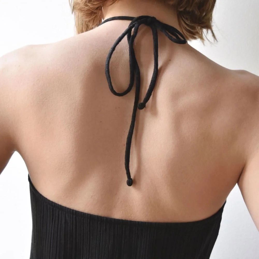 The Rib Soft Knit Halter Top | Black (4)