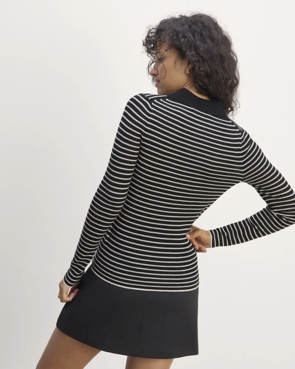 The Polo in Ultrasoft Merino | Black / Bone (3)