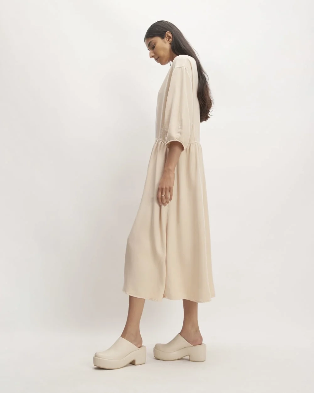 The TENCEL™ Puff-Sleeve Dress | Whisper Pink (6)