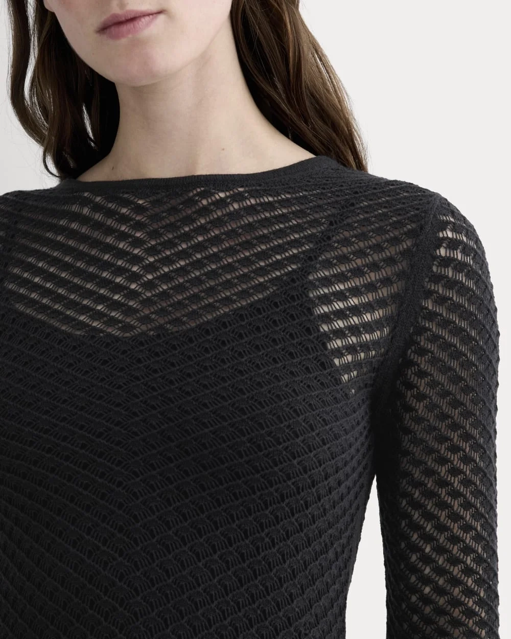 The Lace Knit Mini Dress | Black (4)