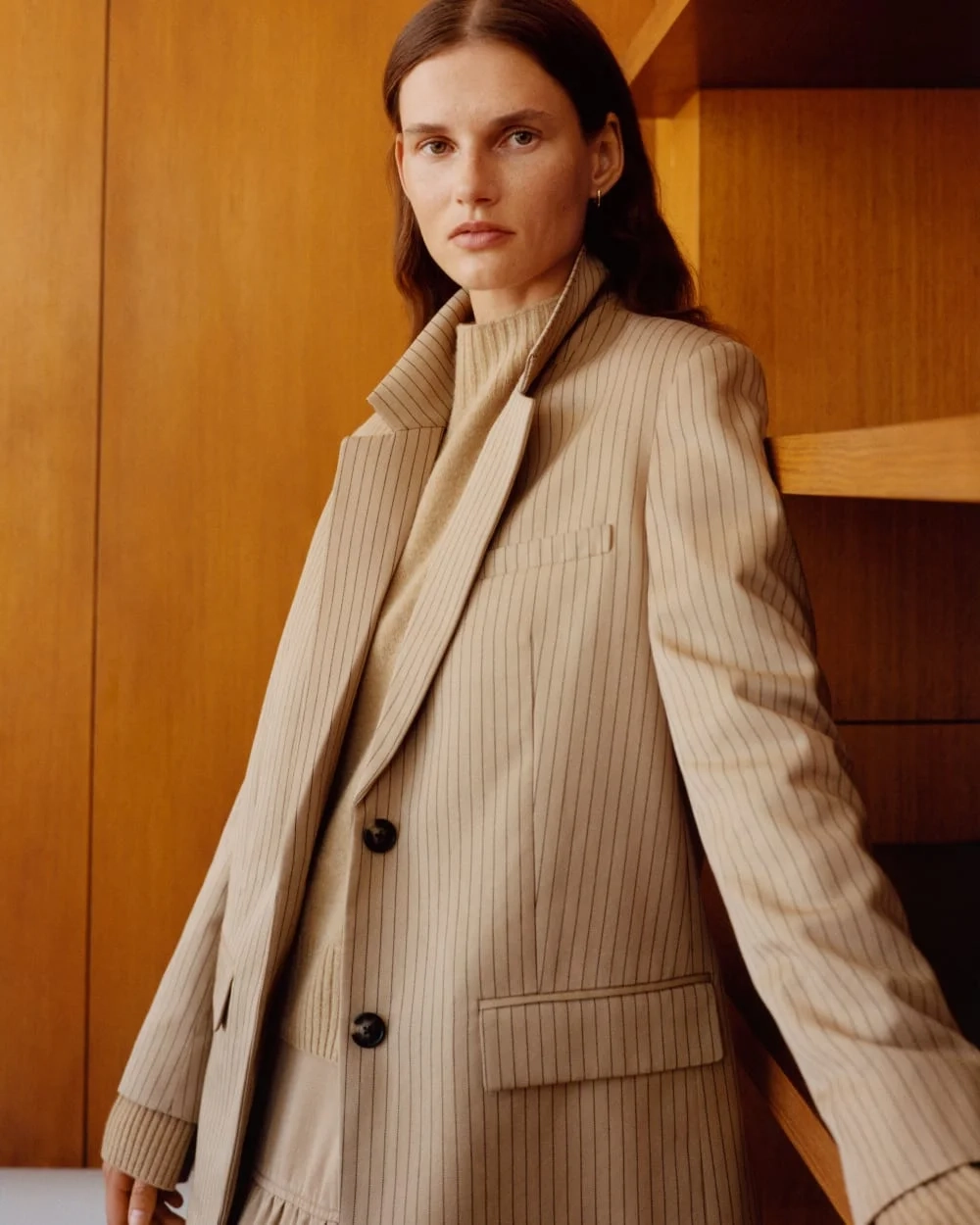The Oversized Blazer in Buttersmooth | Cornstalk / Black (5)