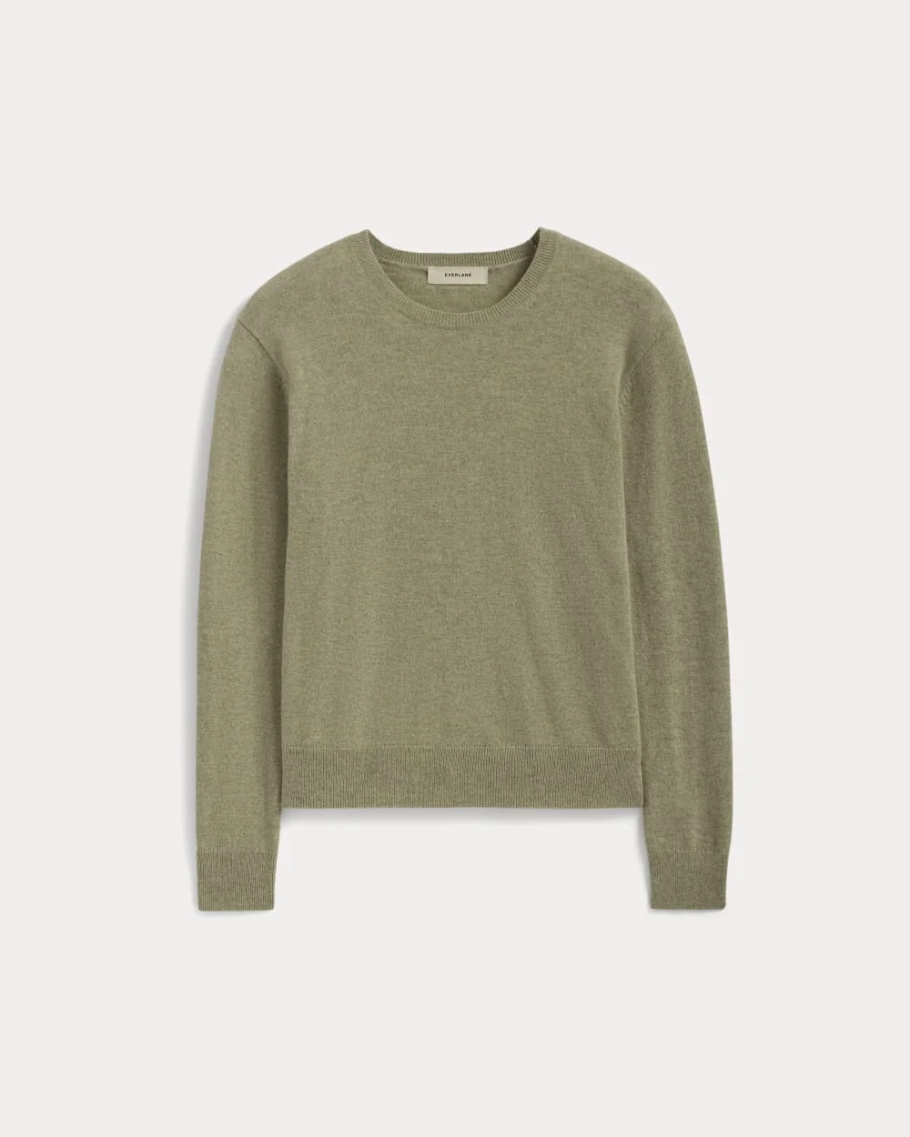 The Classic Crew in Cashmere | Light Heathered Moss (2)