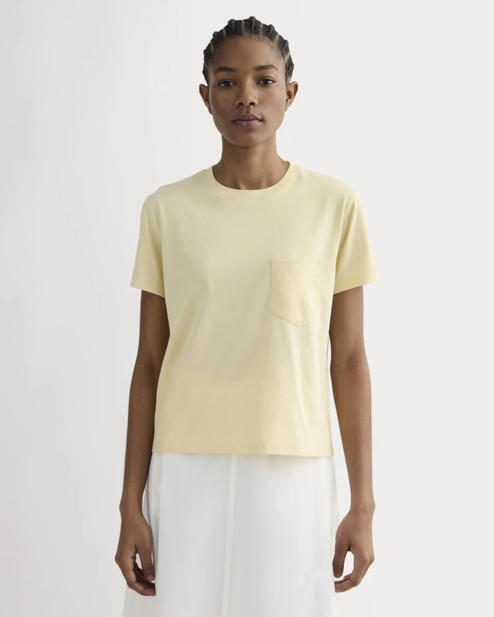 The Box-Cut Tee in Essential Cotton | Banana Crepe | Pocket