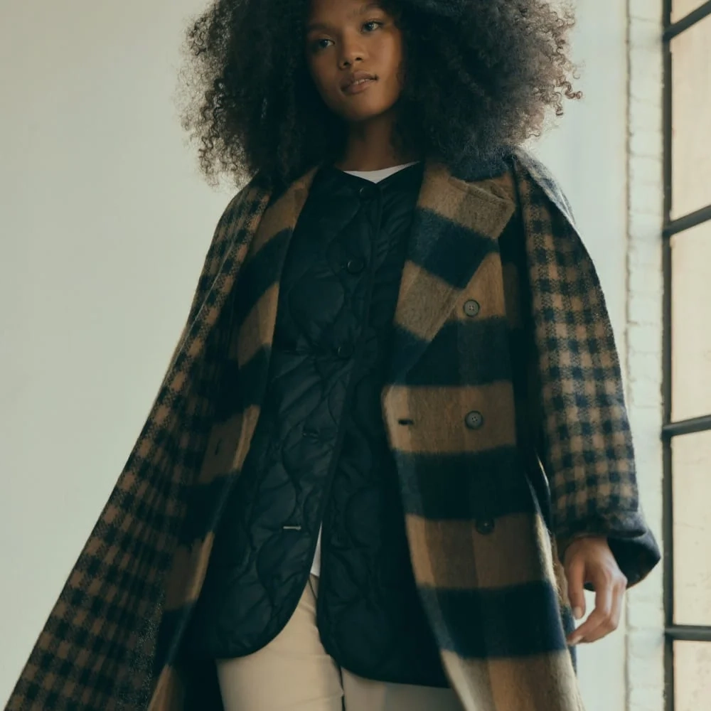 The Brushed Italian ReWool® Peacoat | Camel Buffalo Check (8)