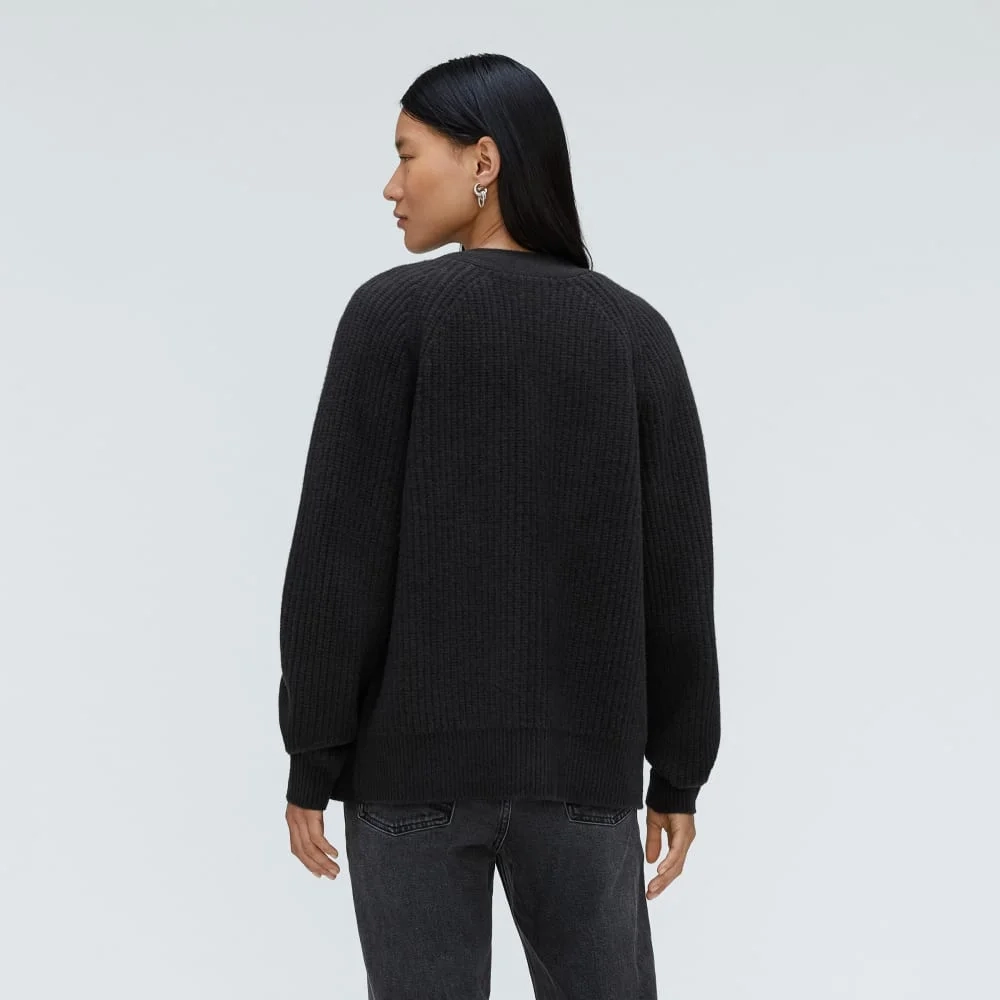 The Felted Merino Cardigan |  Black (4)