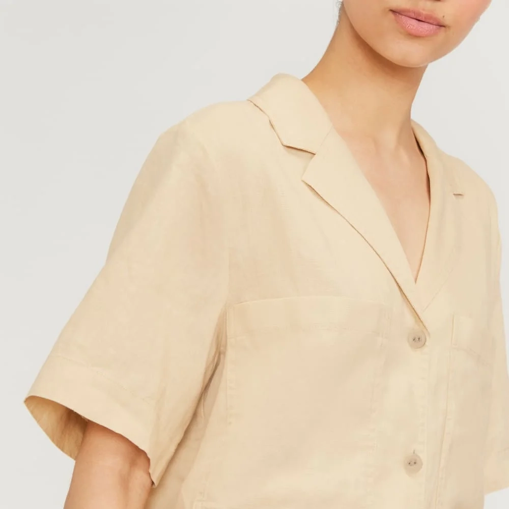 The Linen Workwear Shirt | Warm Khaki (6)