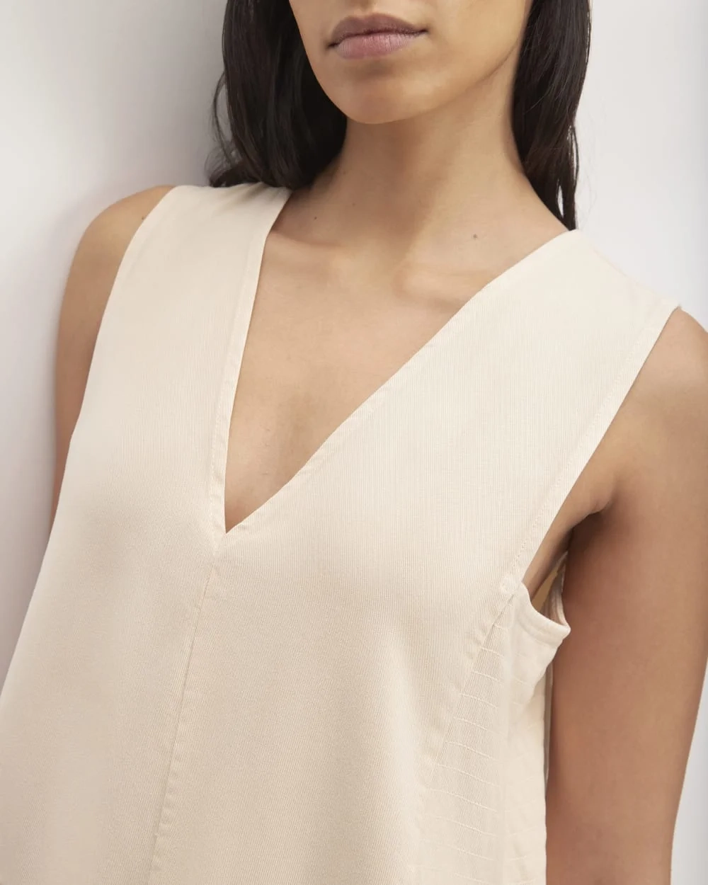 The TENCEL™ V-Neck Dress | Whisper Pink (5)