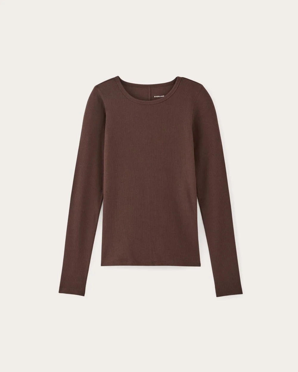 The Luxe Rib Long-Sleeve Crew | Dark Mahogany (3)
