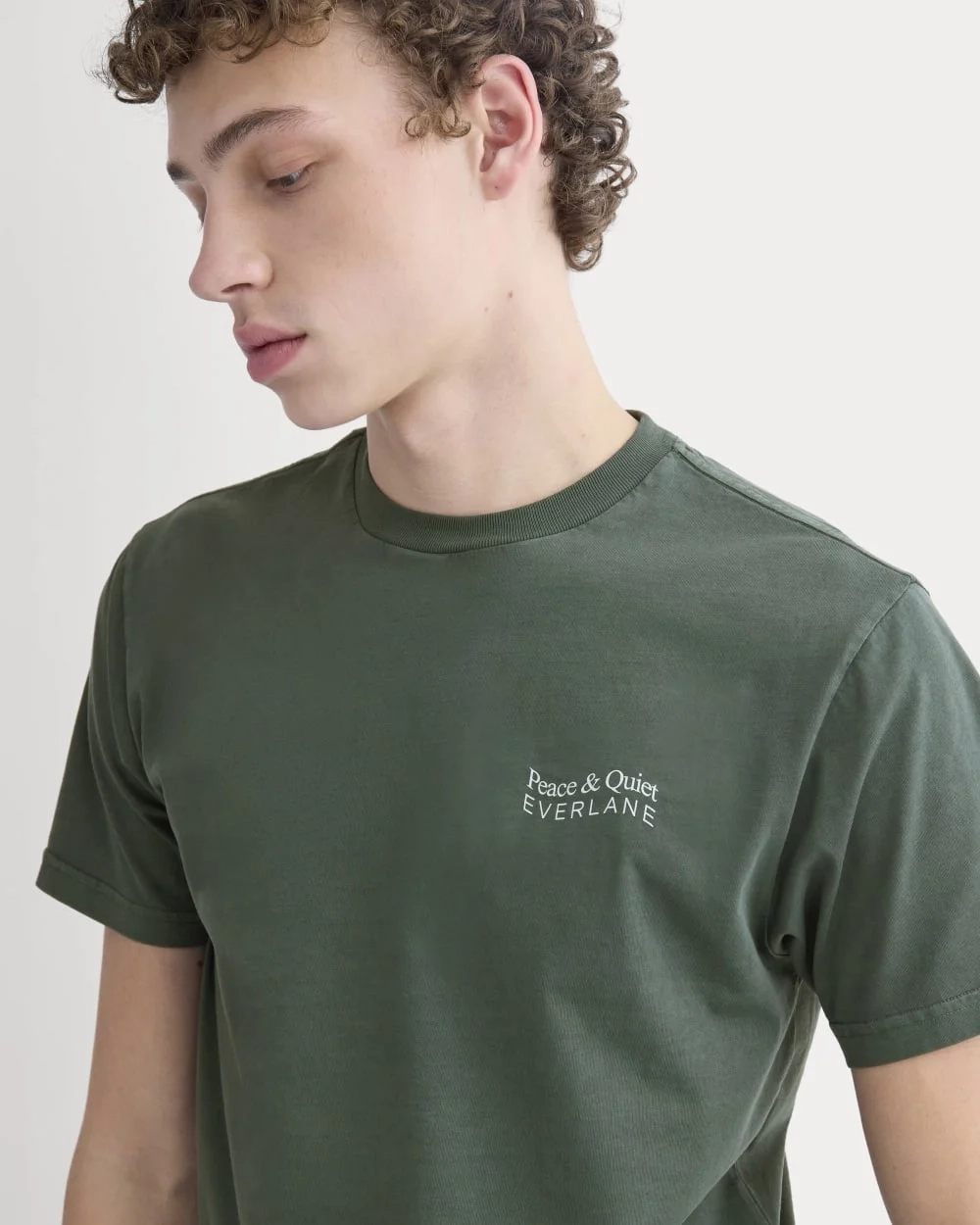 Everlane x Peace & Quiet Graphic Logo Tee | Pine (3)