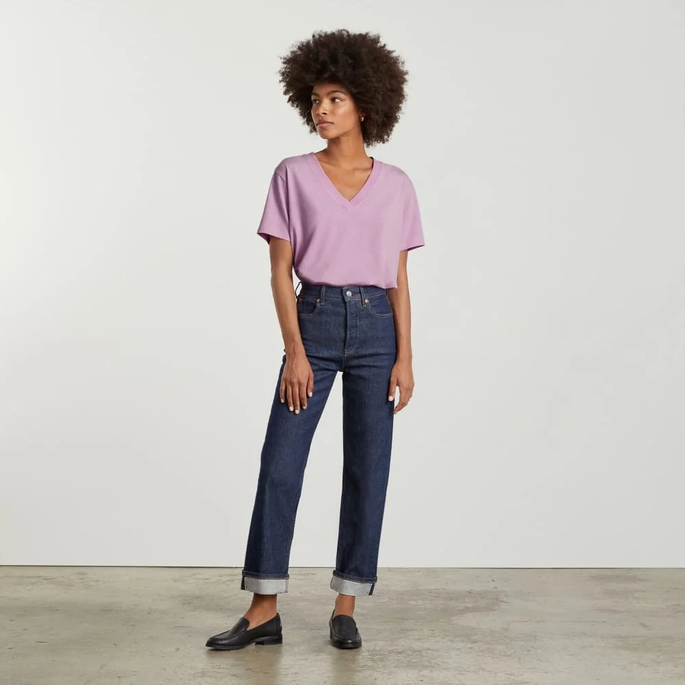 The Vintage V-Neck Hemp Tee | Lilac (3)
