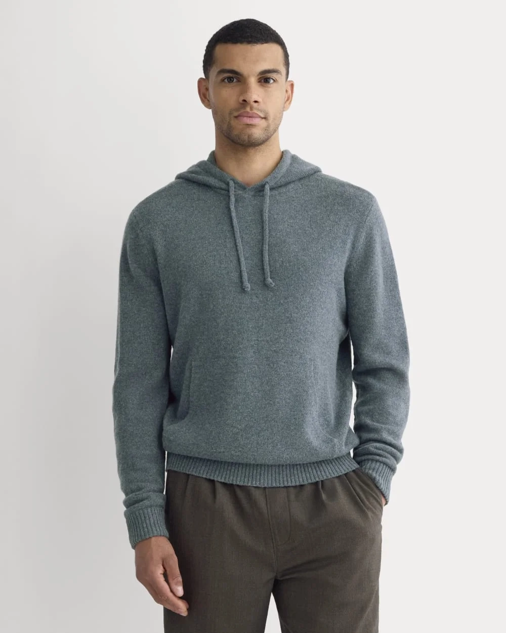 The Felted Merino Hoodie | Heather Midnight Navy