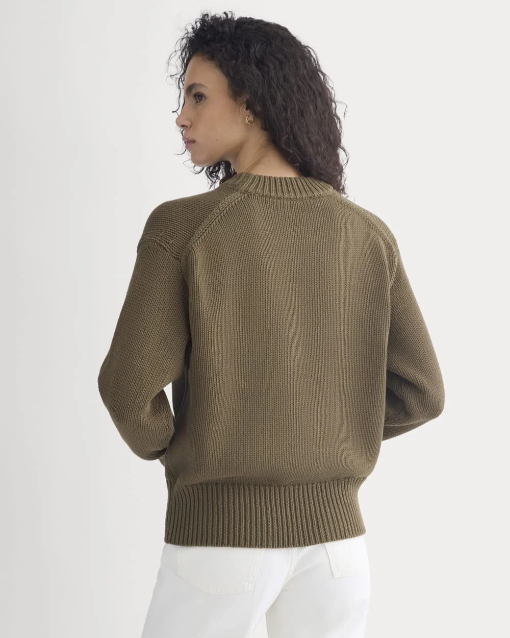 Oversized Cocoon Crew in Elevated Cotton | Beech (4)