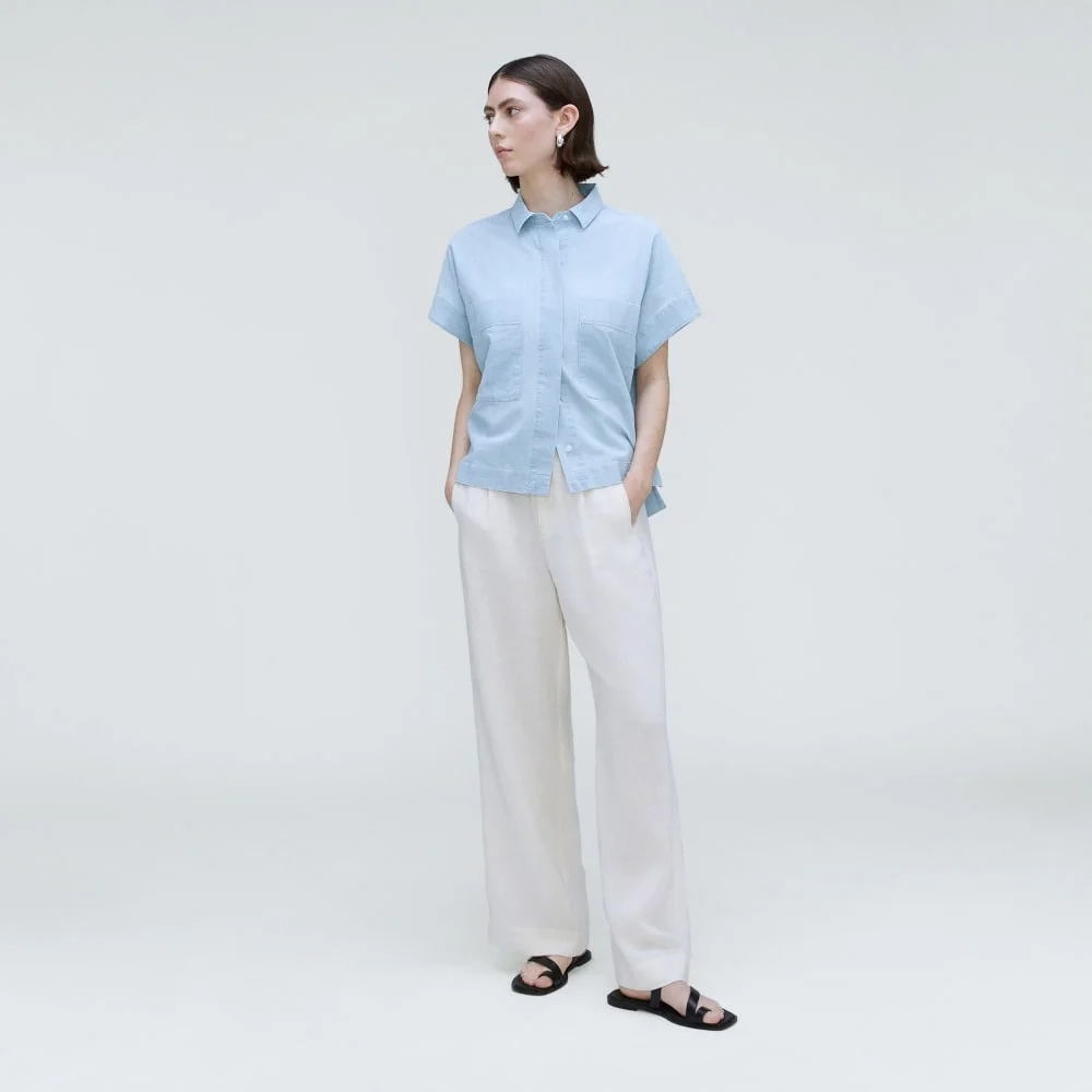 The Short-Sleeve Box Shirt | Icy Blue (5)