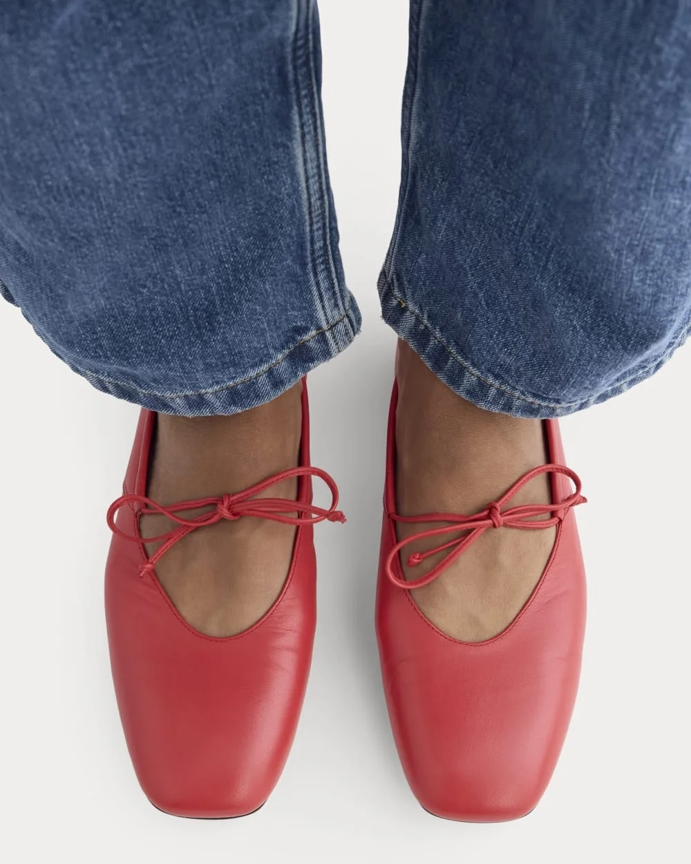 Leather Keyhole Flat | Classic Red (5)