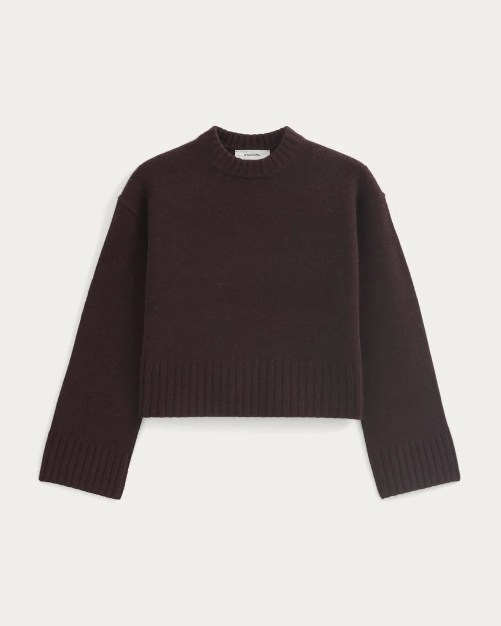 Cropped Boxy Crew in Luxe Merino | Heathered Winetasting (3)