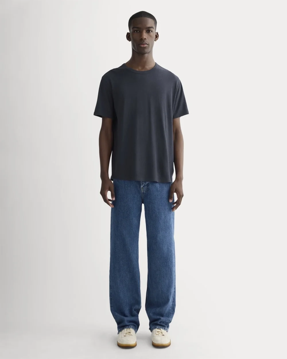 The Cotton Linen Tee | Navy (5)