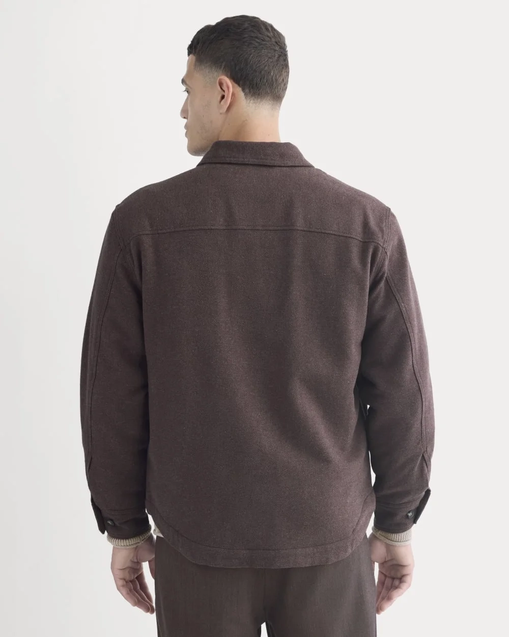 Heavyweight Waffle Twill Overshirt | Heather Earth Brown (5)