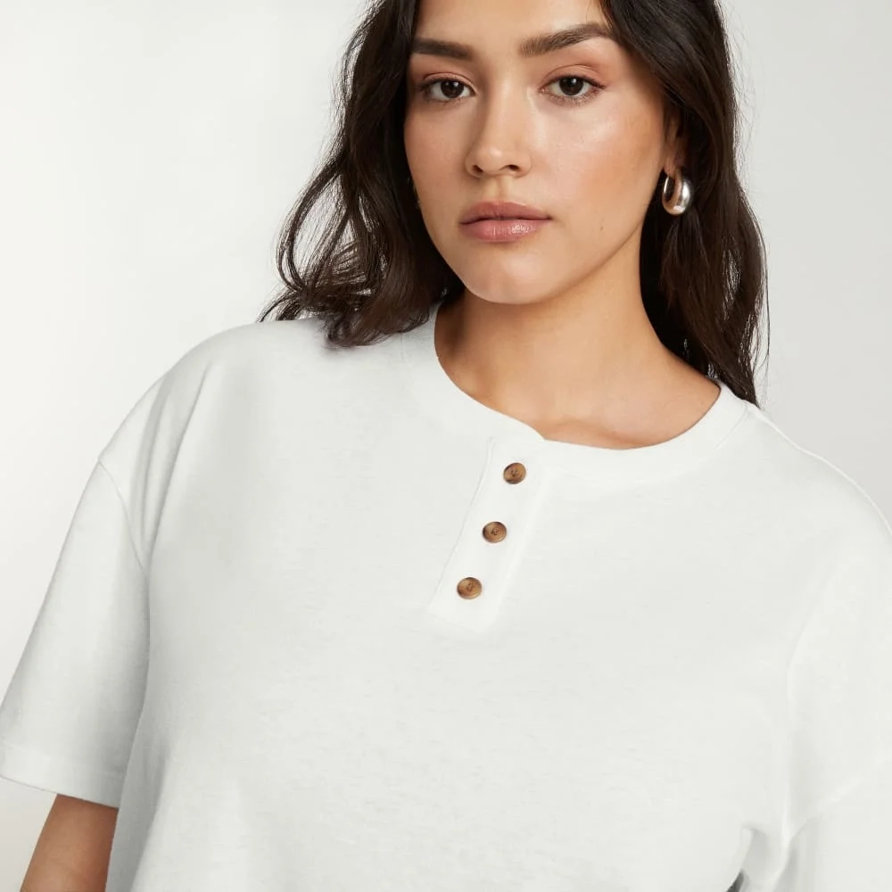 The Vintage Henley Hemp Tee | White (4)