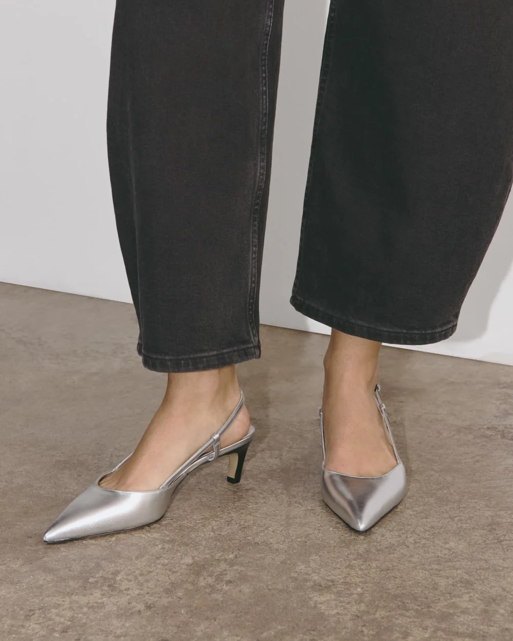 The Studio Slingback Heel | Silver (3)