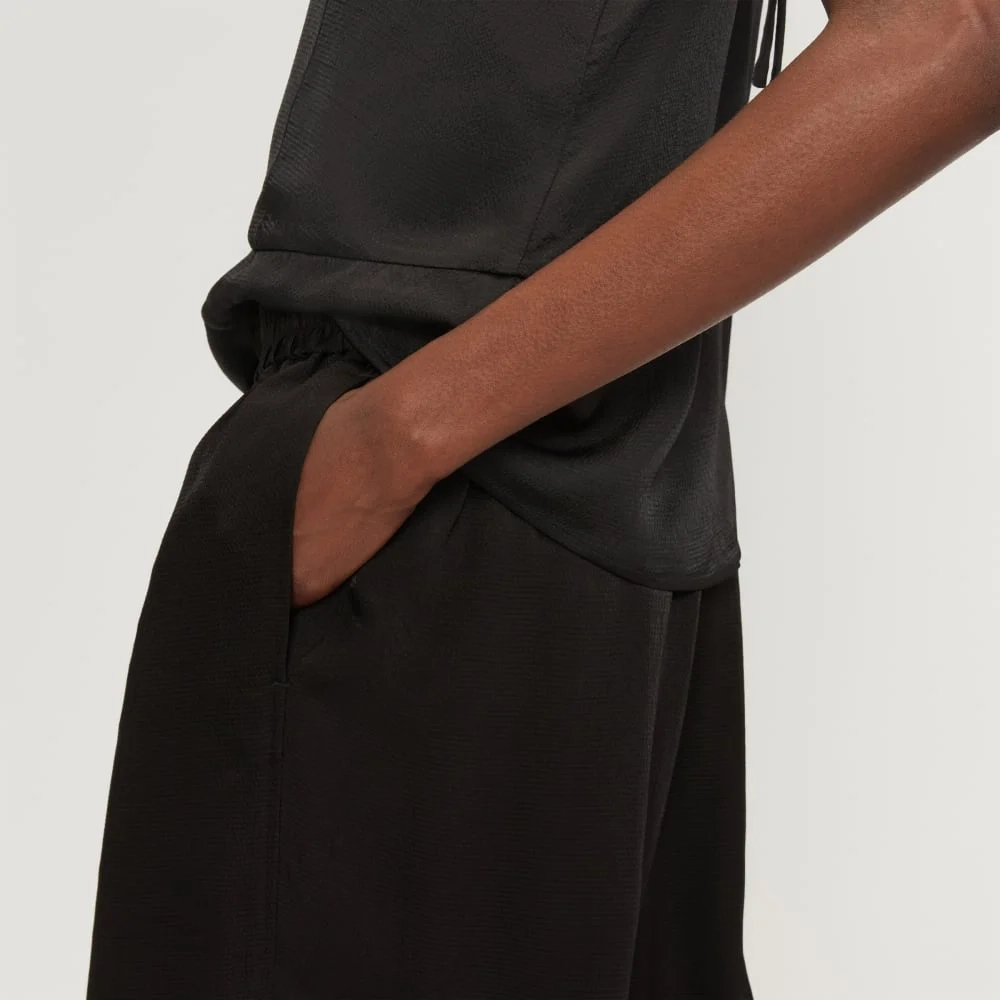The Satin Pull-On Pant | Black (5)