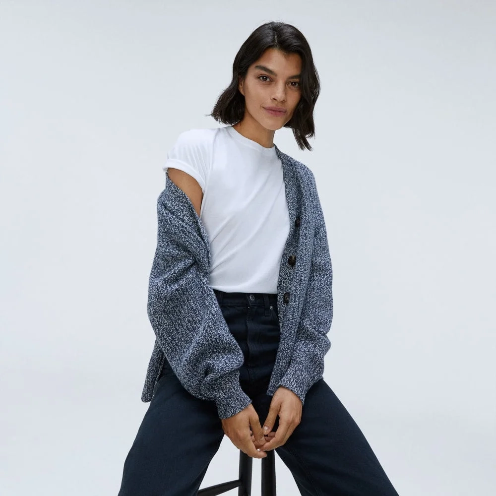 The Felted Merino Cardigan | Dark Mallard / Oat Twist (3)