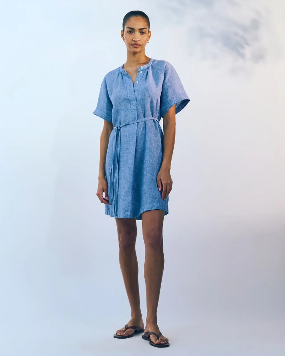 The Popover Dress in Linen | Chambray (3)