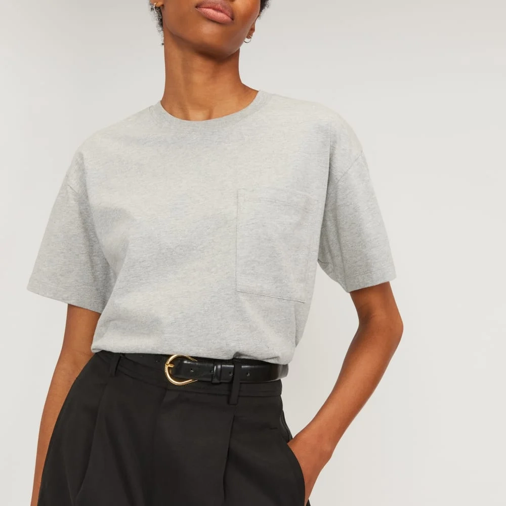The Organic Cotton Relaxed Pocket Tee | Heather Grey (3)