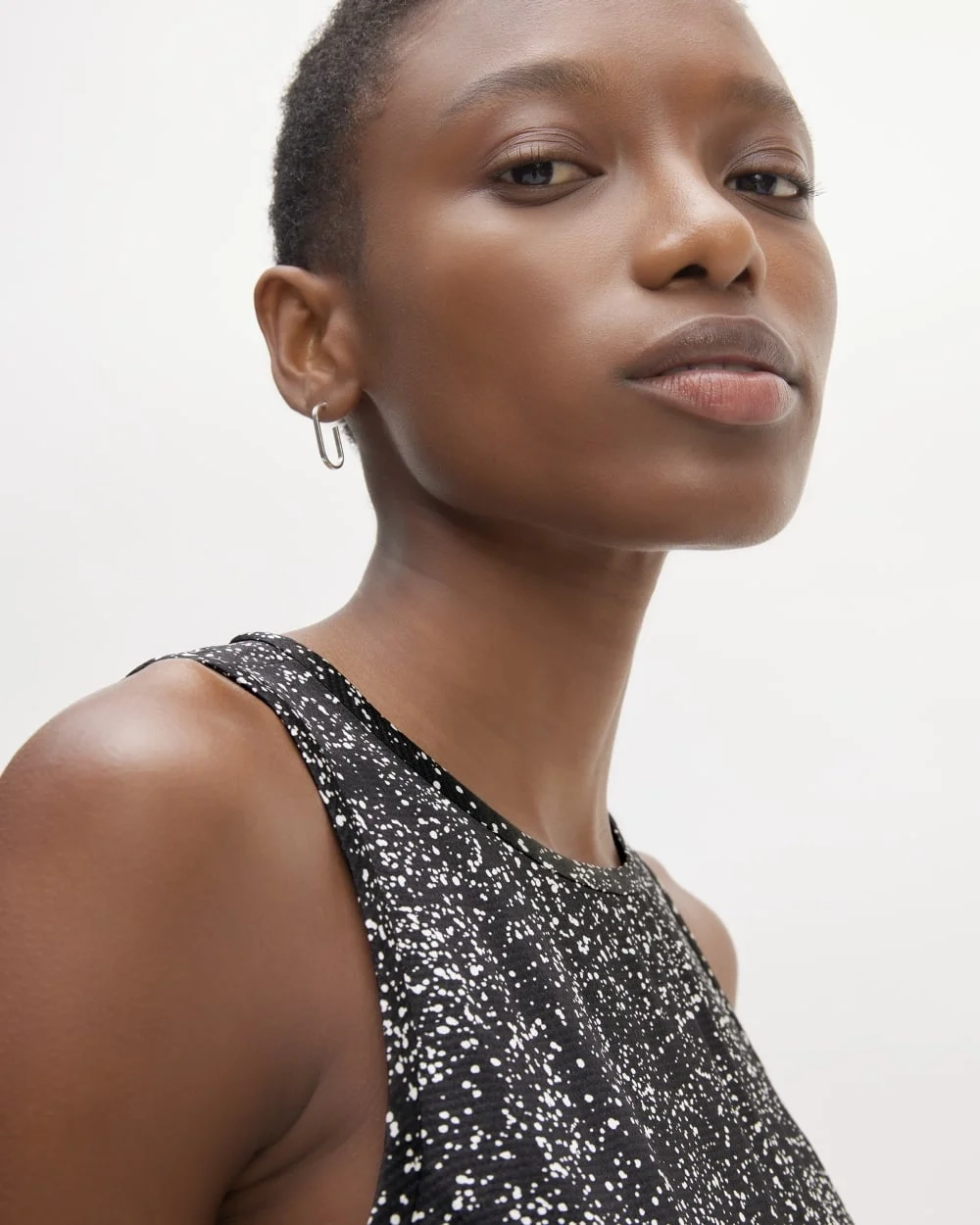 The Satin Racerback Top | Black Moonsplatter (5)
