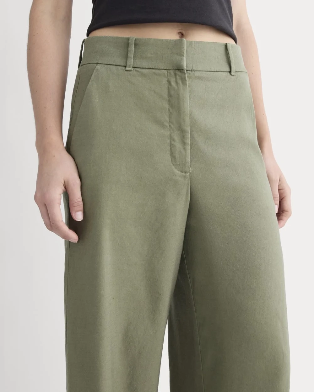 The Wide-Leg Pant in Stretch Linen | Lichen Green (4)