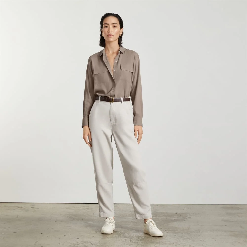 The Washable Silk Relaxed Shirt  | Burnt Sugar (5)