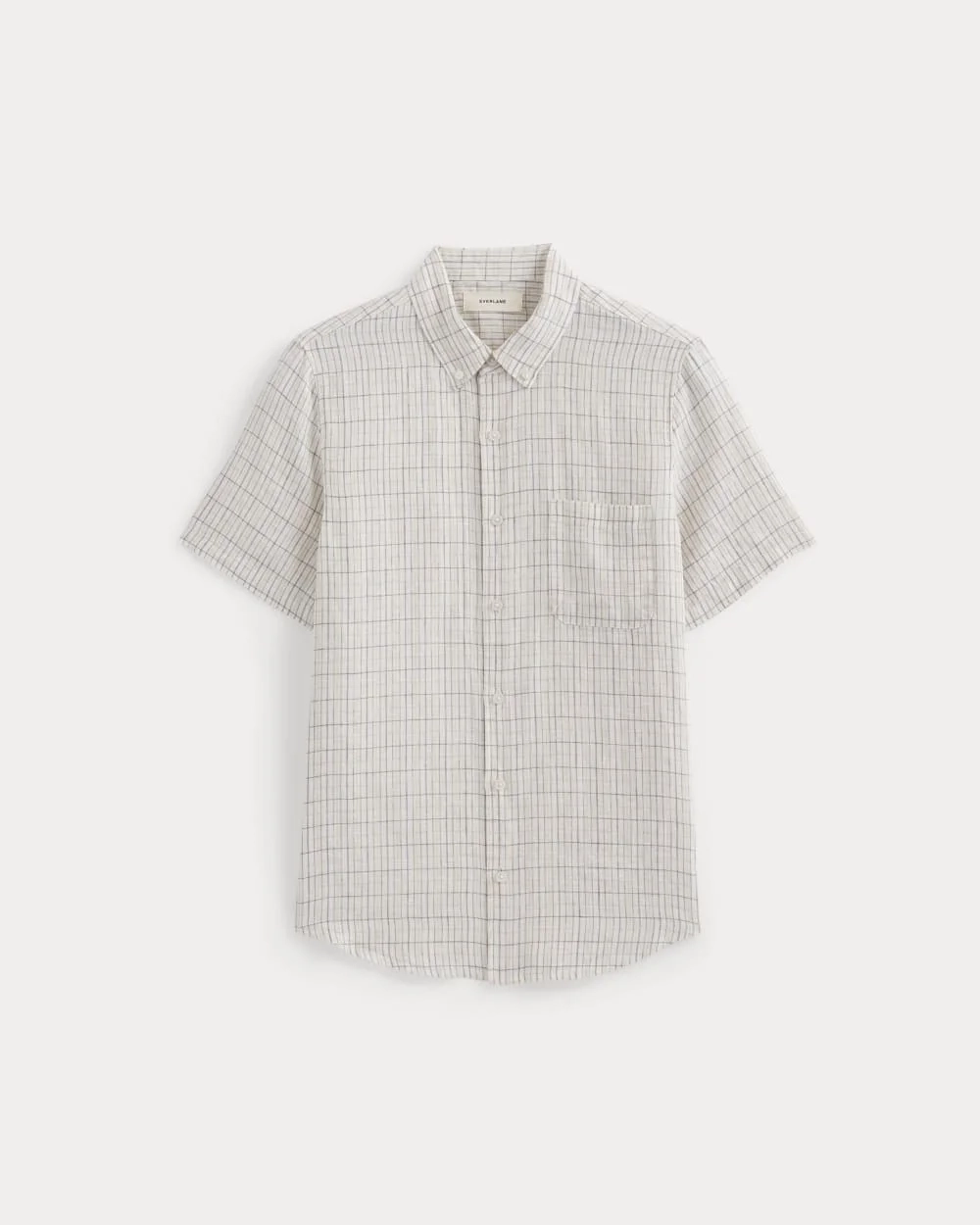 The Classic Short-Sleeve Shirt in Linen | Bone/Plaid (4)