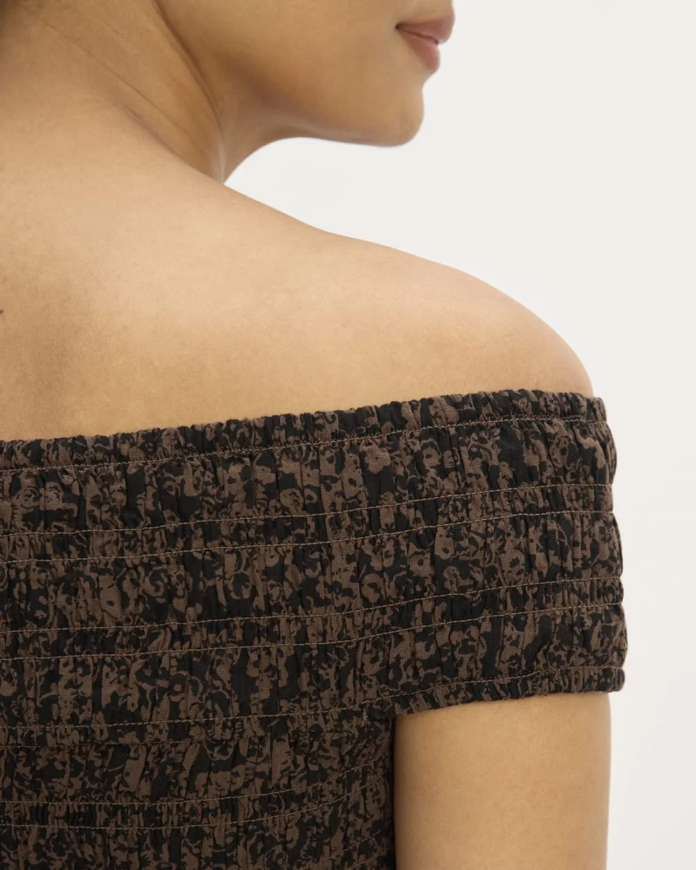 The Gauze Smock Top | Black / Cocoa Small Floral (5)