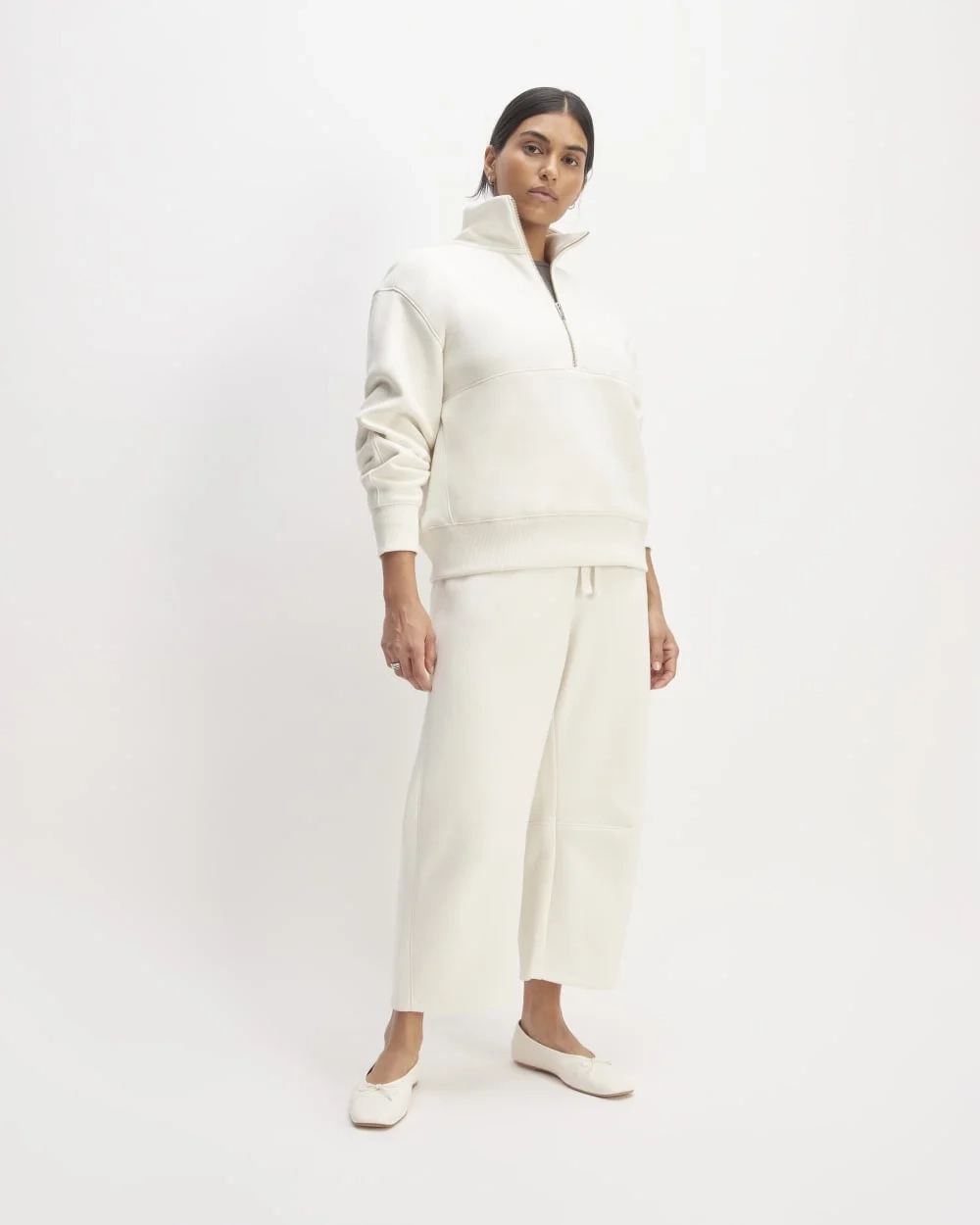 The ReTrack Half-Zip Sweatshirt | Bone (4)