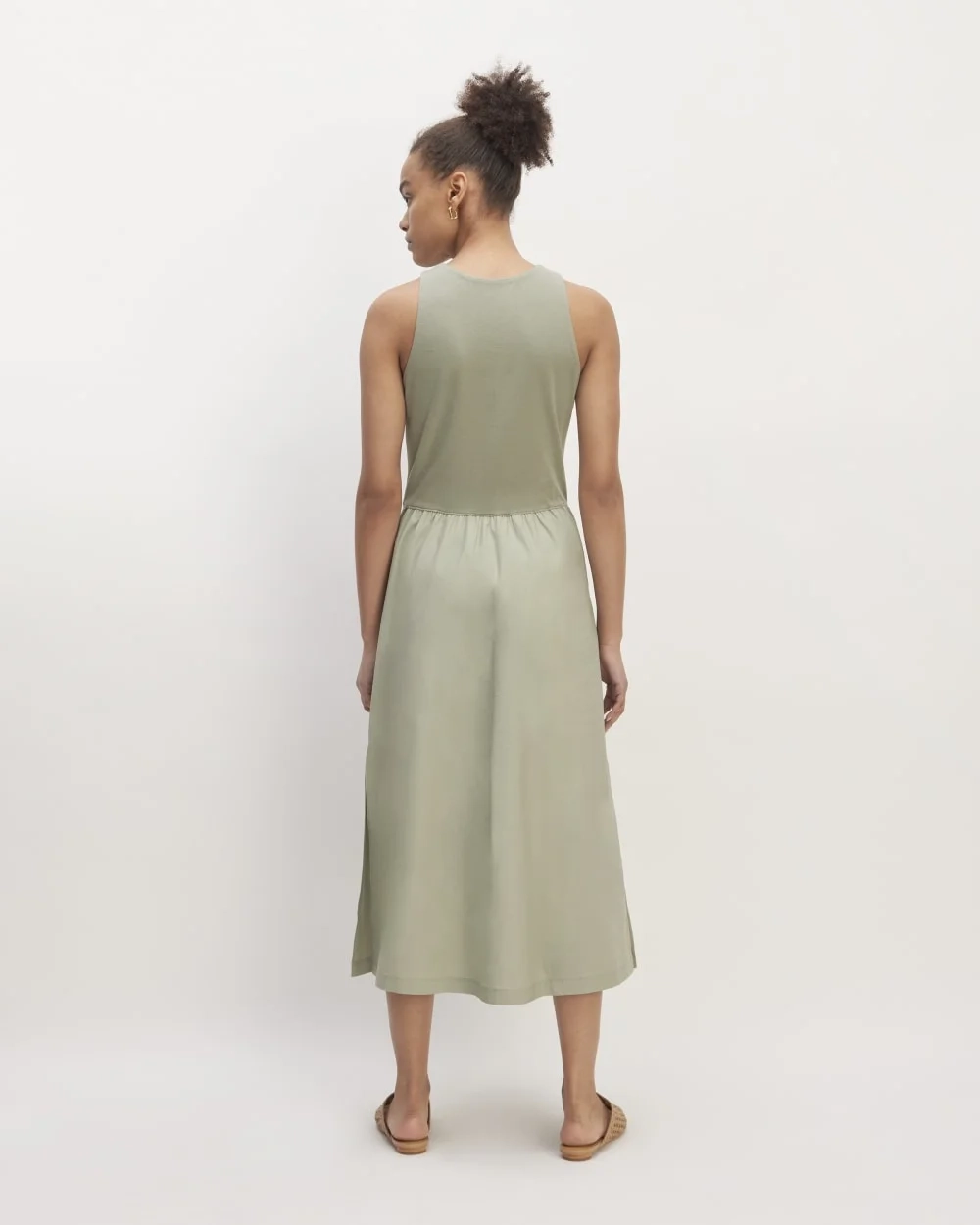 The Supima® High-Neck Riviera Dress | Sage Green (5)