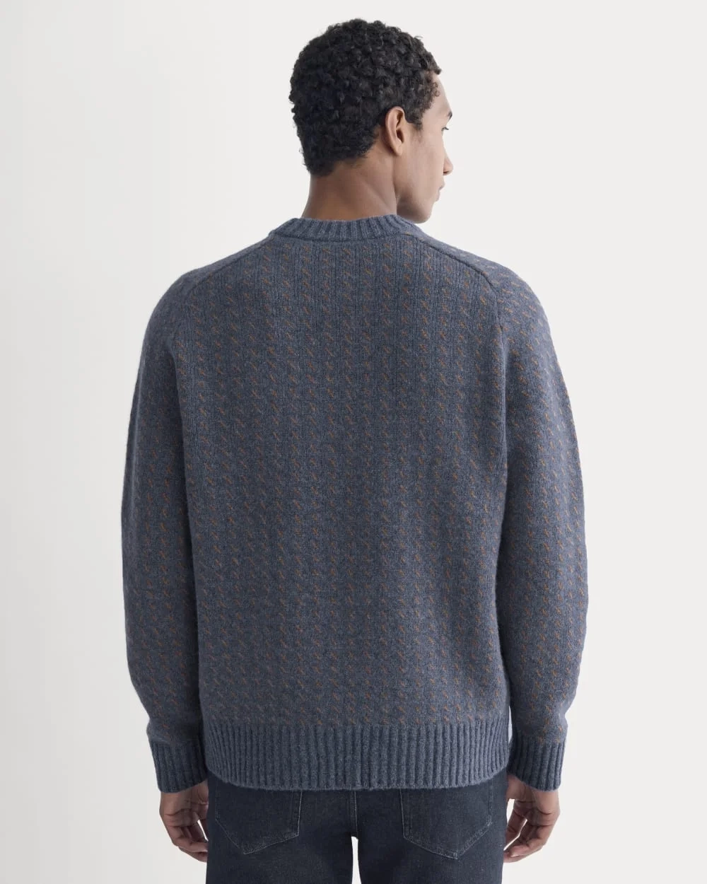 Wool Cashmere Nordic Crew | Heathered Indigo (4)